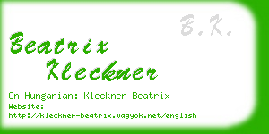 beatrix kleckner business card